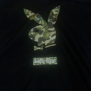 Playboy x Supreme x bape tshirt mens L